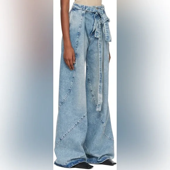 The Attico Blue Paneled Jeans NWT - Picture 2 of 13